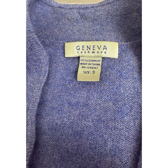 Geneva 100% Cashmere V Neck Sweater Womens Small Purple Money Luxury - Picture 3 of 9